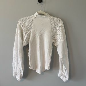 Free People Lace and Knit Blouse